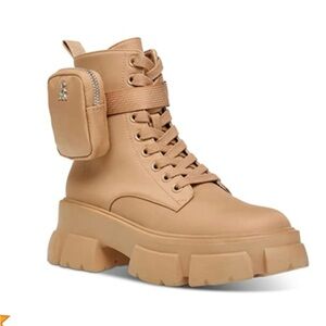 Steve Madden Tan Combat Boots with Platform Sole